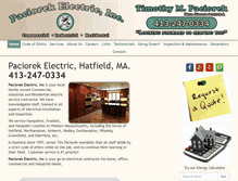 Tablet Screenshot of paciorekelectric.com